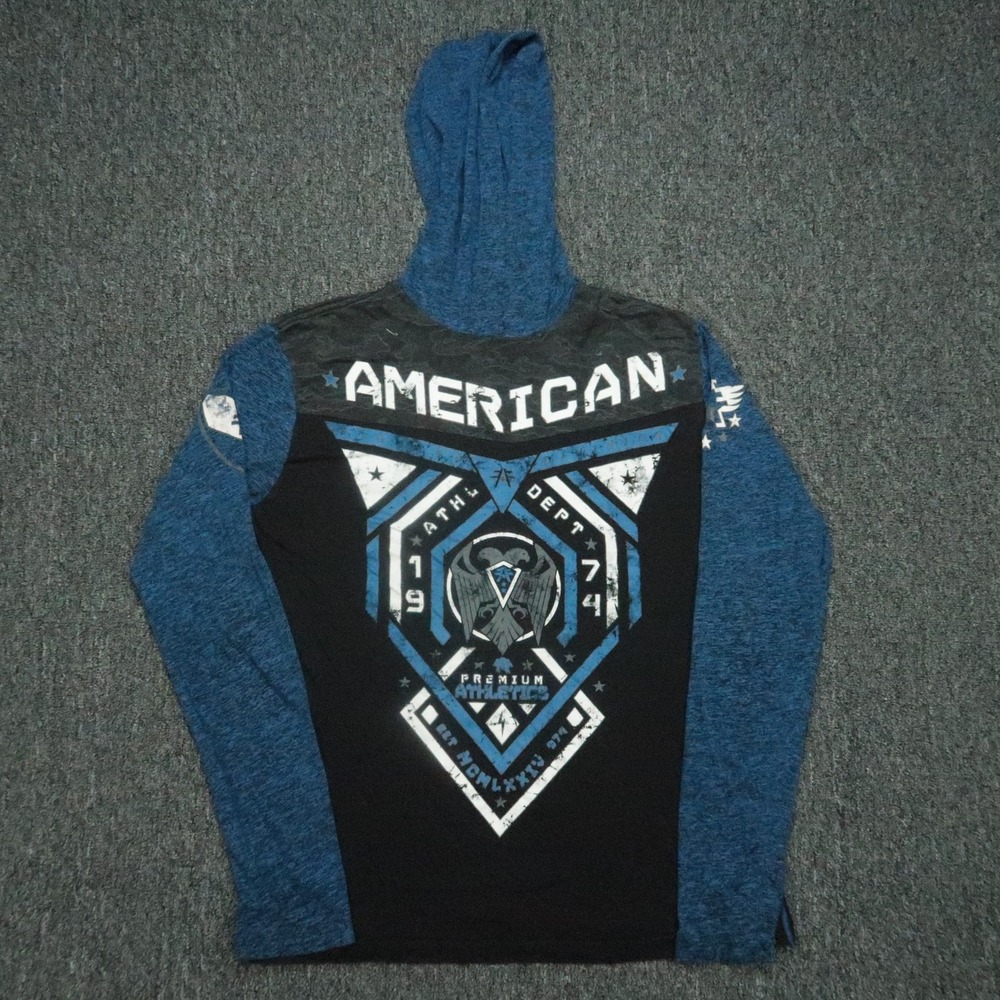 American Fighter Hoodie Mens Medium Blue Long Sleeve‎ Athletic MMA Pullover